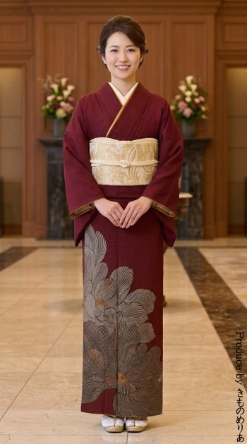 訪問着レンタル｜フルセット｜往復送料無料｜安い格安｜大阪｜京都｜梅田｜烏丸｜南森町｜烏丸御池｜茶色系