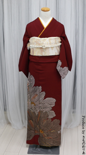 訪問着レンタル｜フルセット｜往復送料無料｜安い格安｜大阪｜京都｜梅田｜烏丸｜南森町｜烏丸御池｜茶色系