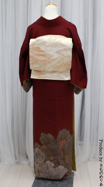 訪問着レンタル｜フルセット｜往復送料無料｜安い格安｜大阪｜京都｜梅田｜烏丸｜南森町｜烏丸御池｜茶色系