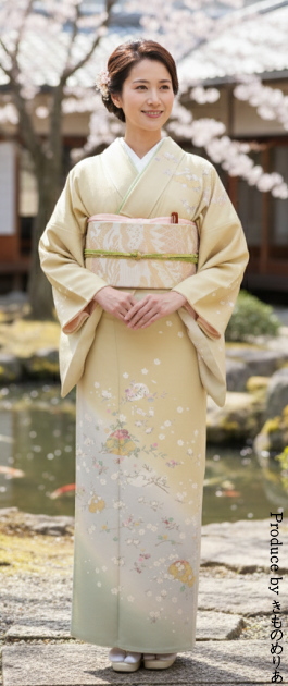 訪問着レンタル｜訪問着黄色｜フルセット｜往復送料無料｜安い格安｜大阪｜大阪天満宮｜京都｜梅田｜烏丸｜南森町｜烏丸御池