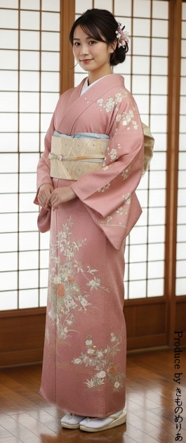 訪問着レンタル｜フルセット｜往復送料無料｜安い格安｜大阪｜京都｜梅田｜烏丸｜南森町｜烏丸御池｜ピンク色