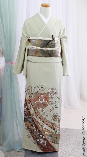 色留袖レンタル|色留袖ピンクベージュ|フルセット|往復送料無料|安い格安|大阪|大阪天満宮|京都|梅田|烏丸|南森町|烏丸御池