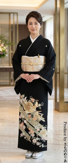 留袖レンタル|フルセット|往復送料無料|安い格安|大阪|京都|梅田|烏丸|南森町|烏丸御池|ブルーの丹棚に鳳凰