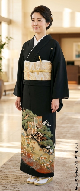 留袖レンタル|フルセット|往復送料無料|安い格安|大阪|京都|梅田|烏丸|南森町|烏丸御池|小松に御所車